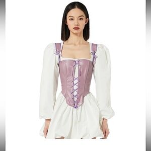Pann lavender leather corset